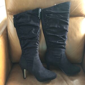 Adrienne Vittadini Faux Suede High Heel Dress Boots 10M